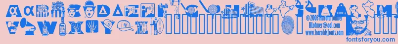 AlphaBravo-Schriftart – Blaue Schriften auf rosa Hintergrund