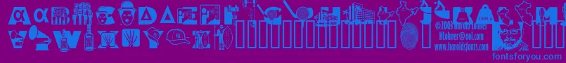 Шрифт AlphaBravo – синие шрифты на фиолетовом фоне