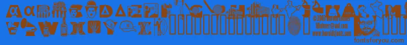 AlphaBravo Font – Brown Fonts on Blue Background