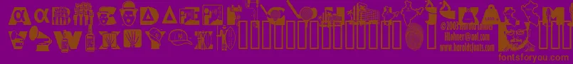 フォントAlphaBravo – 紫色の背景に茶色のフォント