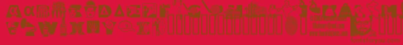 Czcionka AlphaBravo – brązowe czcionki na czerwonym tle