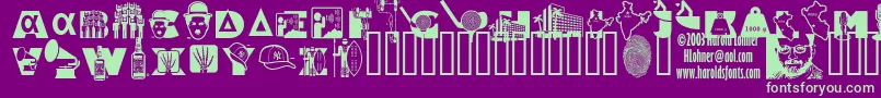 AlphaBravo Font – Green Fonts on Purple Background