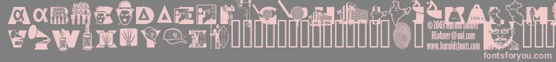 フォントAlphaBravo – 灰色の背景にピンクのフォント
