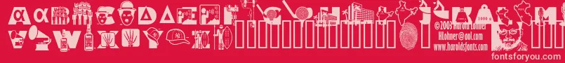 AlphaBravo Font – Pink Fonts on Red Background