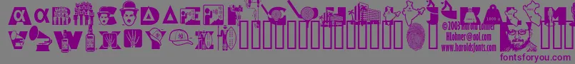 AlphaBravo-fontti – violetit fontit harmaalla taustalla