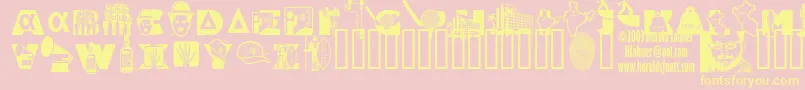 Шрифт AlphaBravo – жёлтые шрифты на розовом фоне
