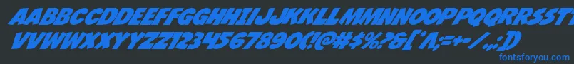 Jcandlestickital Font – Blue Fonts on Black Background