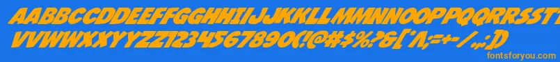 Jcandlestickital Font – Orange Fonts on Blue Background