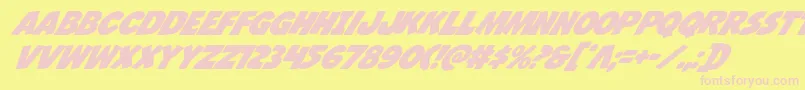 Jcandlestickital Font – Pink Fonts on Yellow Background