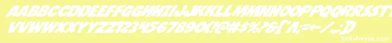 Jcandlestickital Font – White Fonts on Yellow Background