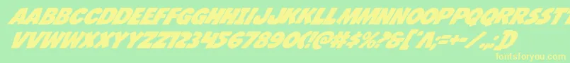 Jcandlestickital Font – Yellow Fonts on Green Background