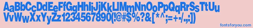 Fonte Firewalk36RegularTtcon – fontes azuis em um fundo rosa