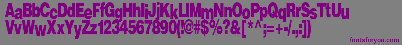 フォントFirewalk36RegularTtcon – 紫色のフォント、灰色の背景