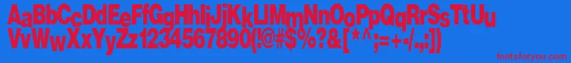 Firewalk36RegularTtcon Font – Red Fonts on Blue Background