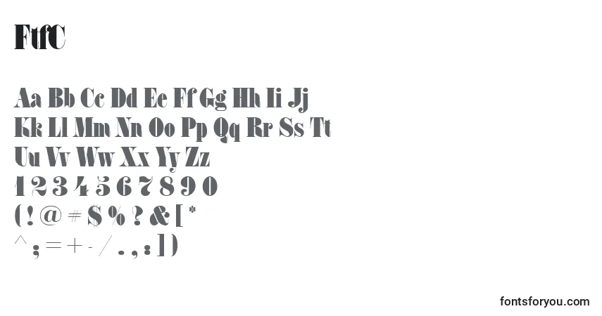 Schriftart FtfC – Alphabet, Zahlen, spezielle Symbole