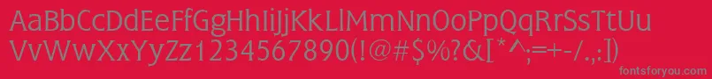 Colton-fontti – harmaat kirjasimet punaisella taustalla