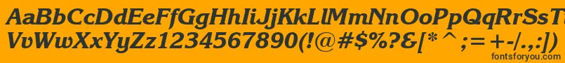 EnchantedBoldItalic Font – Black Fonts on Orange Background