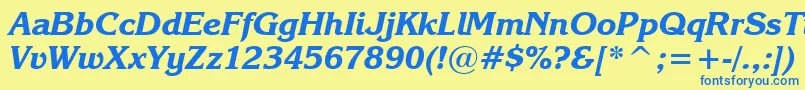 EnchantedBoldItalic Font – Blue Fonts on Yellow Background