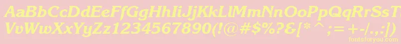 EnchantedBoldItalic Font – Yellow Fonts on Pink Background