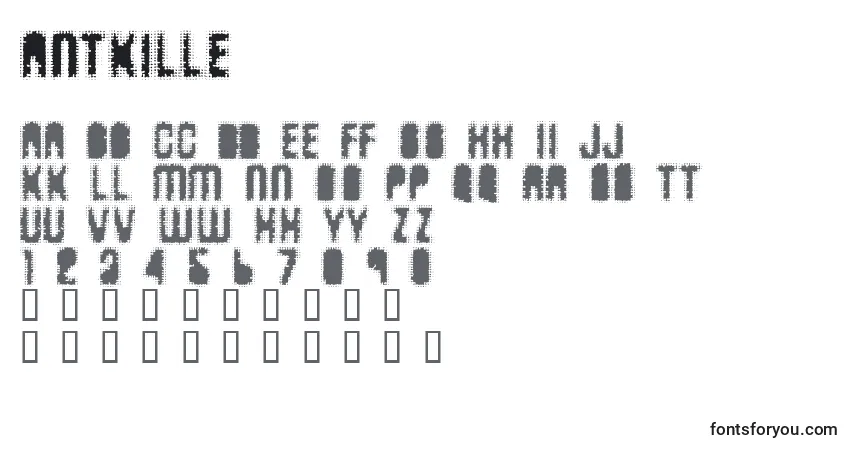 Шрифт Antkille – алфавит, цифры, специальные символы