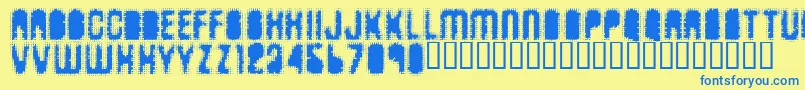 Antkille Font – Blue Fonts on Yellow Background