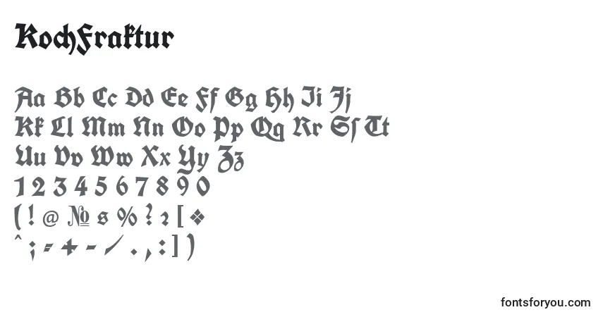 Schriftart KochFraktur – Alphabet, Zahlen, spezielle Symbole