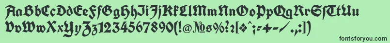 KochFraktur Font – Black Fonts on Green Background