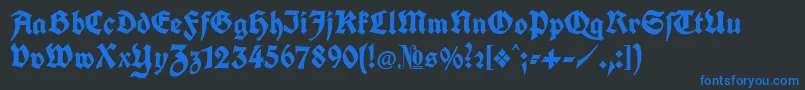 KochFraktur Font – Blue Fonts on Black Background