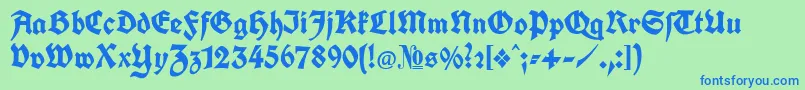 KochFraktur Font – Blue Fonts on Green Background