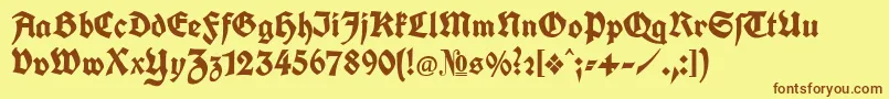 KochFraktur Font – Brown Fonts on Yellow Background