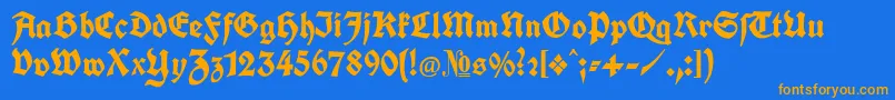 KochFraktur Font – Orange Fonts on Blue Background