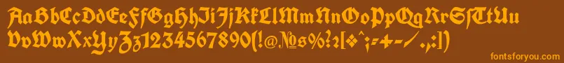 KochFraktur Font – Orange Fonts on Brown Background