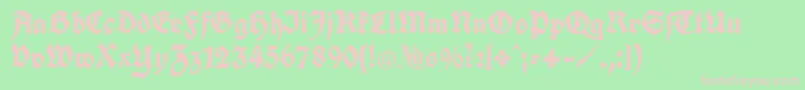 フォントKochFraktur – 緑の背景にピンクのフォント