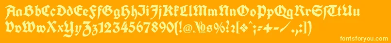 KochFraktur Font – Yellow Fonts on Orange Background