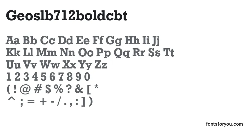 A fonte Geoslb712boldcbt – alfabeto, números, caracteres especiais
