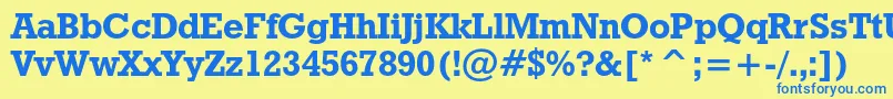 Geoslb712boldcbt Font – Blue Fonts on Yellow Background