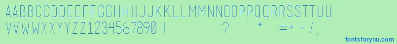 MenschThin Font – Blue Fonts on Green Background