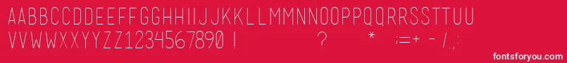 フォントMenschThin – 赤い背景に白い文字