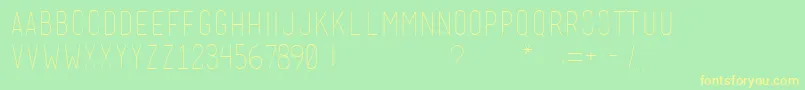 Fonte MenschThin – fontes amarelas em um fundo verde