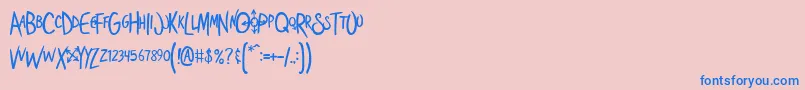 Shoestor Font – Blue Fonts on Pink Background