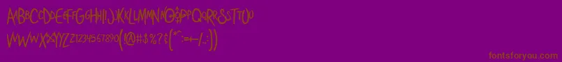 Shoestor Font – Brown Fonts on Purple Background