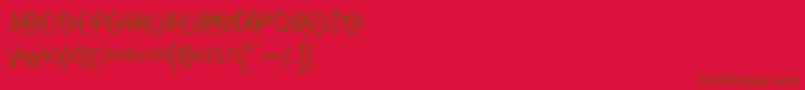 Shoestor Font – Brown Fonts on Red Background