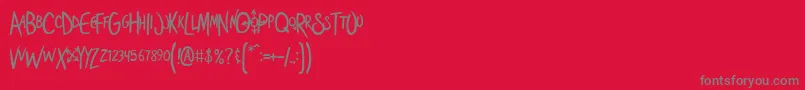 Shoestor Font – Gray Fonts on Red Background