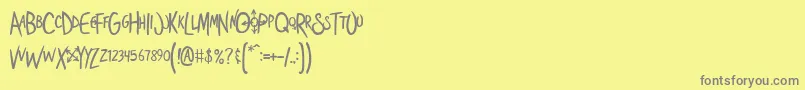 Shoestor Font – Gray Fonts on Yellow Background