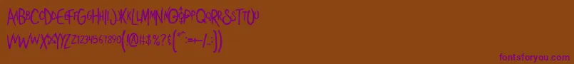 Shoestor Font – Purple Fonts on Brown Background