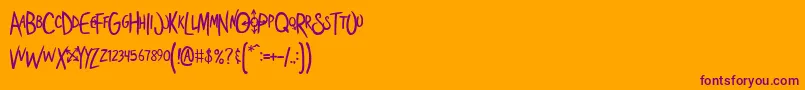 Shoestor Font – Purple Fonts on Orange Background