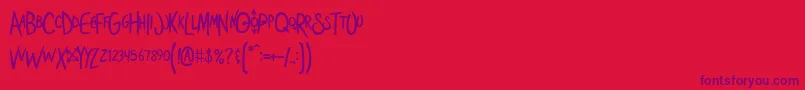 Shoestor-Schriftart – Violette Schriften auf rotem Hintergrund