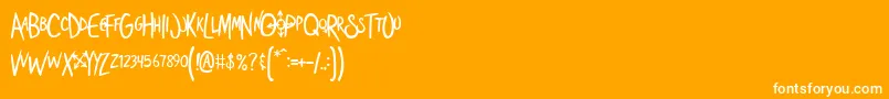 Shoestor Font – White Fonts on Orange Background