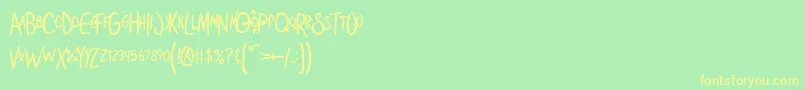 Shoestor Font – Yellow Fonts on Green Background