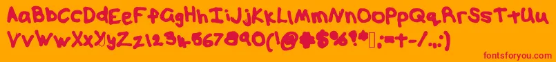 Isabellabold Font – Red Fonts on Orange Background